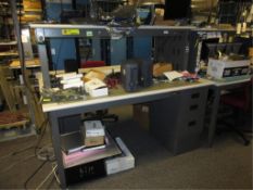 IAC Industries ESD Workbench. Electronics Lab Workbench, 72"w x 30"d x 61"h, with drawers & power