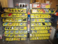 Parts Bins with Contents. Lot: (2) Parts bin shelves with contents: fuses, electrical connectors,