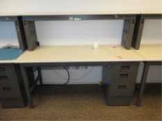 IAC Industries Workbench. Electronics Lab Workbench, includes 3 drawers & ac outlets, 30" x 72" x