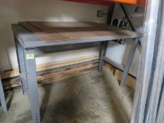 Steel Work Bench, 30" x 60" Adjustable Height. Hit # 2203641. North Wall. Asset Located at 641