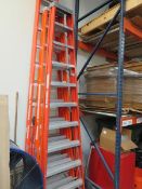 Lot: (Qty 2) 10' Fiberglass Ladders. Hit # 2203628. North Wall. Asset Located at 641 Industrial
