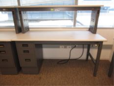 IAC Industries Workbench. Electronics Lab Workbench, includes 3 drawers & ac outlets, 30" x 72" x