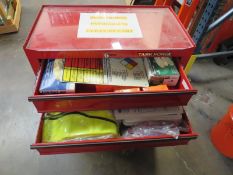 Blood Born Pathogens Cart. Tool Box with Blood Born Pathogens Clean Up Kit. Hit # 2203630. North