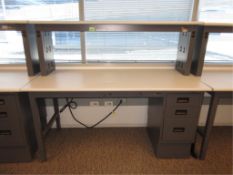 IAC Industries Workbench. Electronics Lab Workbench, includes 3 drawers & ac outlets, 30" x 72" x