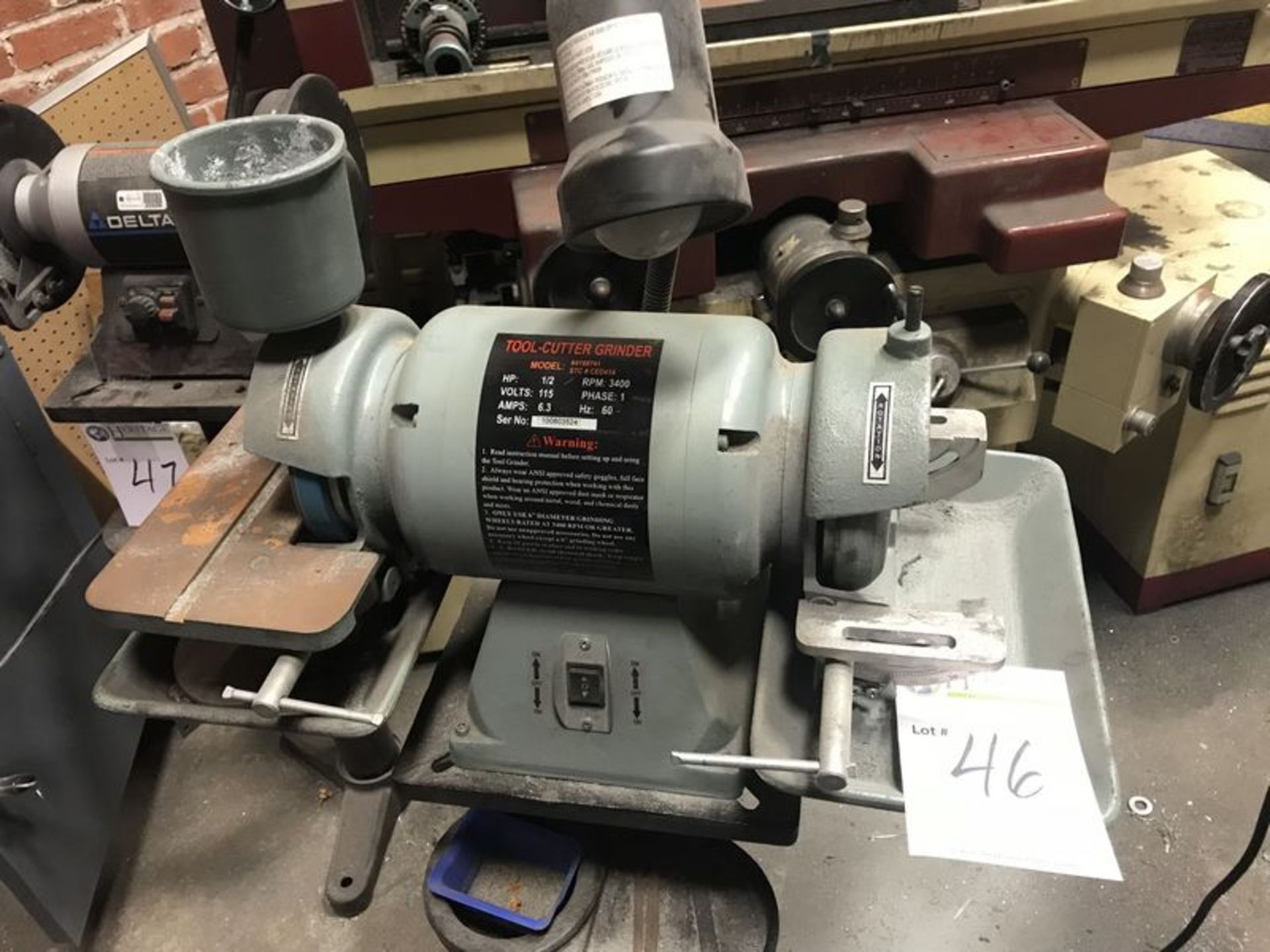 Tool-Cutter Grinder. 3400 RPM, 120V, with pedestal. Main Bay. Asset Located at 914 Heinz Ave., - Image 2 of 2