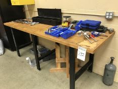 Butcher Block Table, 96" x 30", with contents. Test Cell 2. Asset Located at 914 Heinz Ave.,