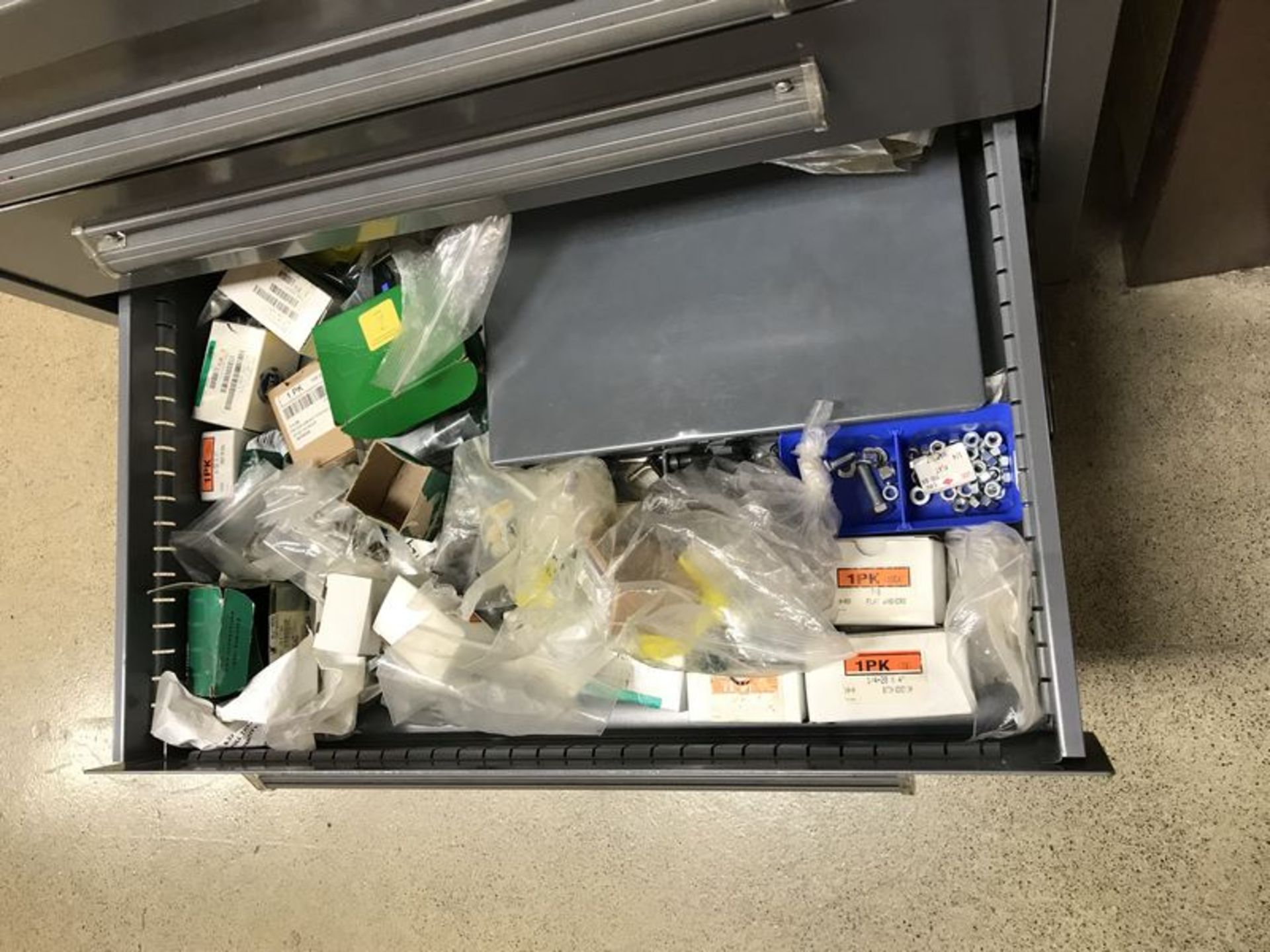 Equipto 4-Drawer Cabinet with contents, primarily nuts and bolts. Electrical Control Room. Asset - Image 3 of 3