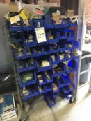 Bin Cart with contents, primarily fittings, nuts and bolts. Shop Area. Asset Located at 914 Heinz