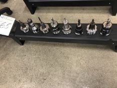 CAT 40 and CV 40 Taper Tool Holders. Rack of eight (8) assorted tool holders and tools. Main Bay.