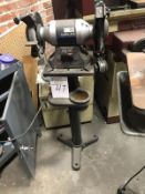 Delta 8" Dual Bench Grinder. 3400 RPM, 120V, with pedestal. Main Bay. Asset Located at 914 Heinz