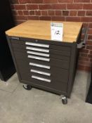 Kennedy 7-Drawer Tool Chest. Butcher block top, on casters, with contents, primarily fitting,