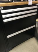 Rousseau 4-Drawer Cabinet. Modular Cabinet, 40"H x 27"D x 36"W, with contents and CAT 50 tool racks.