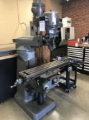 Bridgeport Series I Vertical Mill. table travel X axis 36", saddle travel Y axis - 12", quill travel