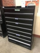 Motorhead Extraordinaire 9-Drawer Cabinet. 57"H x 22"D x 40"W, with contents, primarily clips,