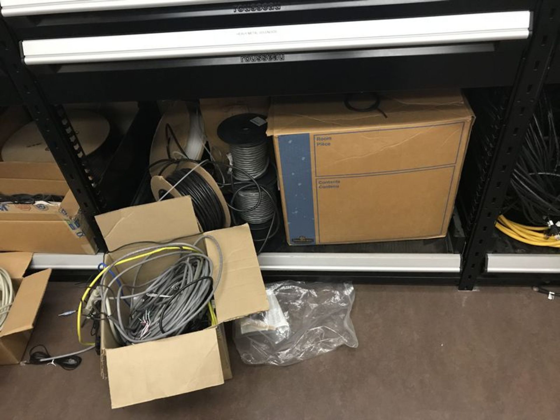 Contents of Electrical Supply Room. Contents of room to include: 72" x 30" butcher block desk with - Image 20 of 32