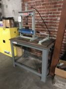 Dake Shop Press. 10,000 lbs. manual hydraulic press with 30" x 48" Brute Machine Base. Main Bay.