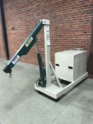 Beech B-2000CW Manual Hydraulic Crane. 1000-2000 lbs. capacity, on cart with counter weights. SN#