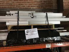 80/20 Aluminum Framing System. Lot of two (2) skids on pallet rack and free standing material in