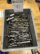 Lot (1 bin) Assorted Drill Bits, End Mills and Cutters. Main Bay. Asset Located at 914 Heinz Ave.,