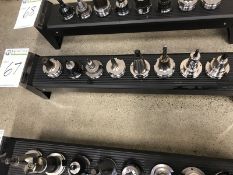 CAT 40 and CV 40 Taper Tool Holders. Rack of eight (8) assorted tool holders and tools. Main Bay.