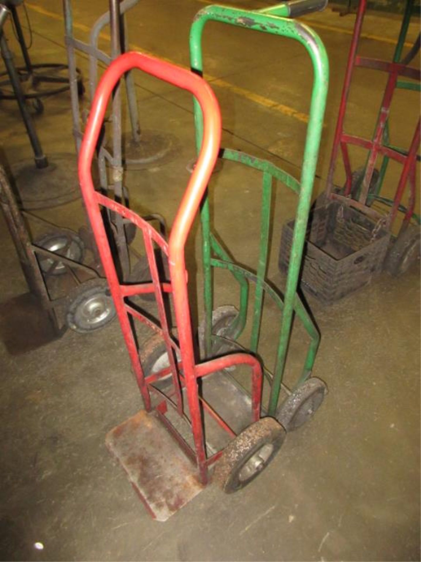 Hand Trucks. Lot of (2) 2-wheel Hand Trucks. HIT# 2179059. Loc: main floor. Asset Located at 430