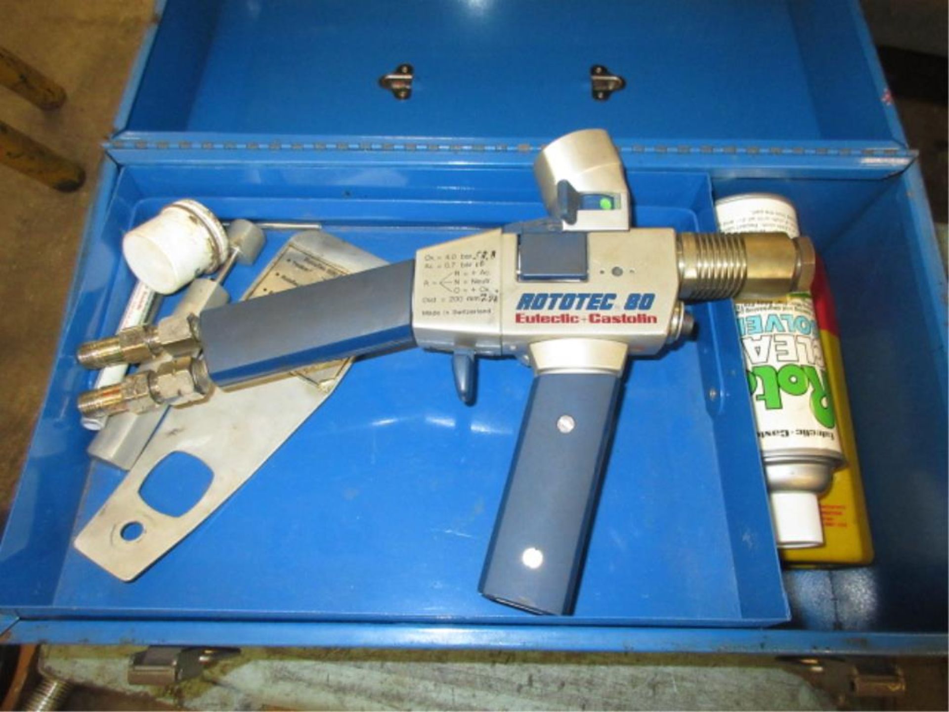 Spray Weld Kit. RotoTec 80 Eutectic & Castolin Spray Weld Kit. HIT# 2179033. Loc: main floor.