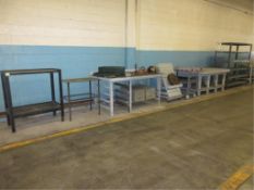 Shop Tables & Stands. Lot (9pcs) Shop Tables & Stands. HIT# 2179048. Loc: main floor. Asset