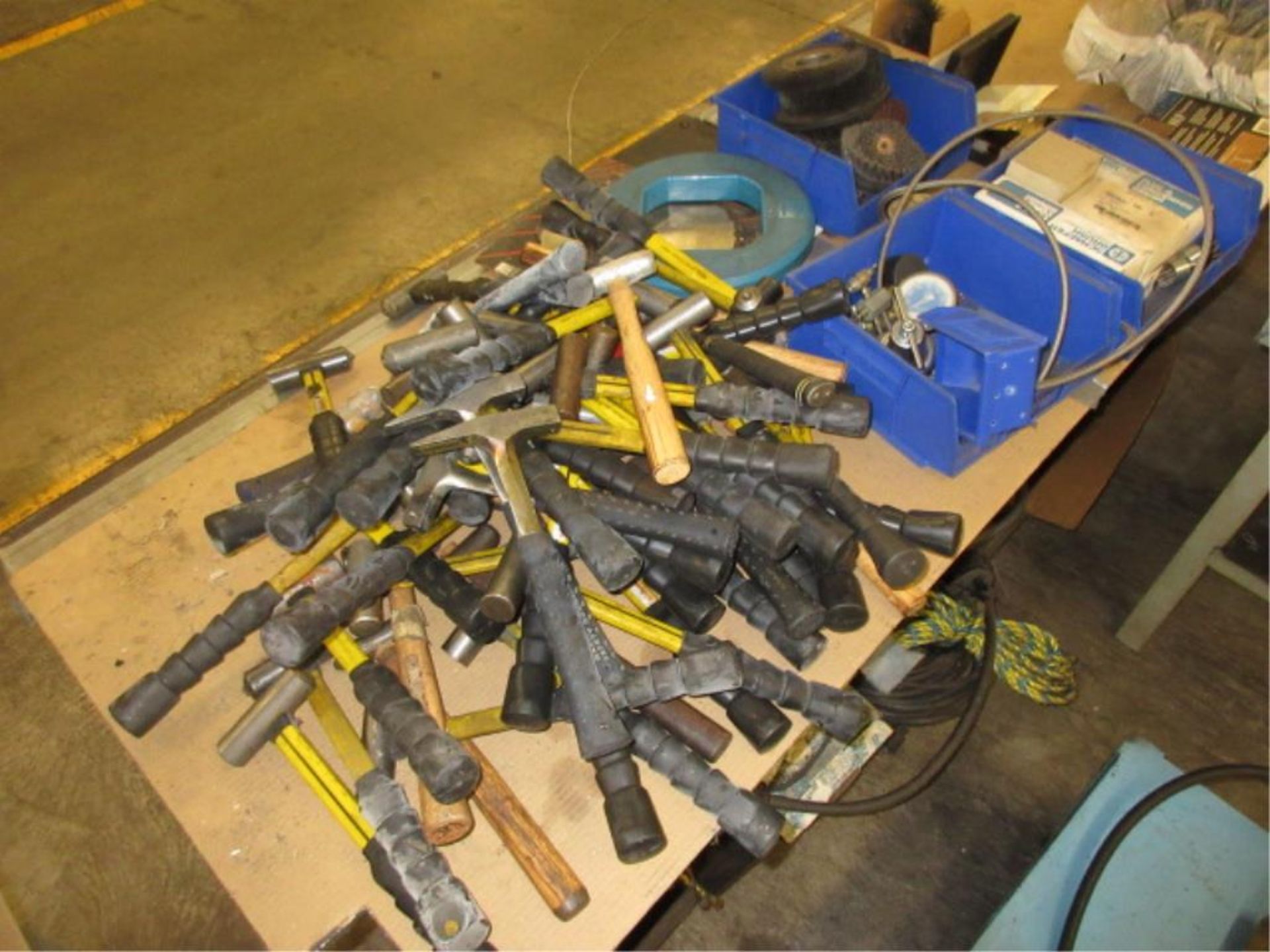 Shop Tools. Lot Assorted Shop Tools, includes tool box, hammers, mallets, solder guns, bottle jacks, - Image 5 of 8