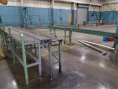 Roller Conveyor. Lot (2) Sections of Roller Conveyors, approx. 18'L ea. HIT# 2179891. Loc: