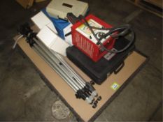 Shop Tools. Lot Shop Tools, includes: (1) Dayton battery tester, (1) Raytek Raynger II plus portable