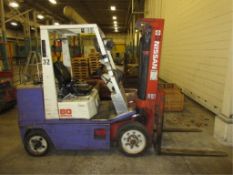 Forklift Truck. Nissan CRGH02F30V Forklift Truck, 5275 lbs. capacity, LP gas, three stage mast, 187"