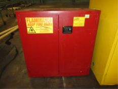 Flammable Cabinets. Jamco Lot of (2) Flammable Liquid Storage Cabinets, 43.5"w x 18.5"d x 44.5"h, no