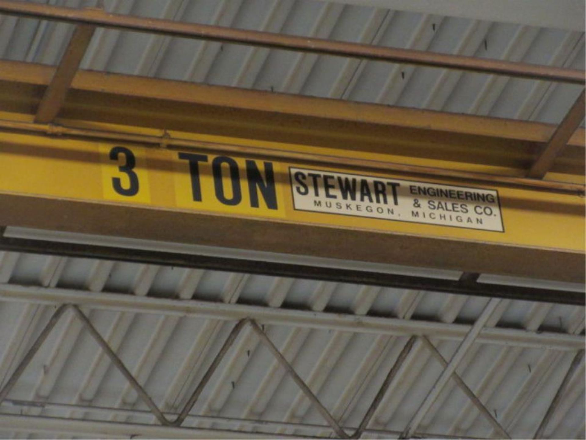 High Bay Bridge Crane. Stewart 3-Ton High Bay Traveling Bridge Crane, 6-way pendant control, - Image 4 of 4