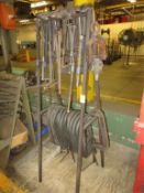 C-Clamps. Lot (26) Assorted Heavy Duty C-clamps, with stand. HIT# 2179098. Loc: main floor. Asset