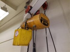 Chain Hoist. Budgit 1-Ton Electric Chain Hoist, includes trolley, retractable cord reel, plug in