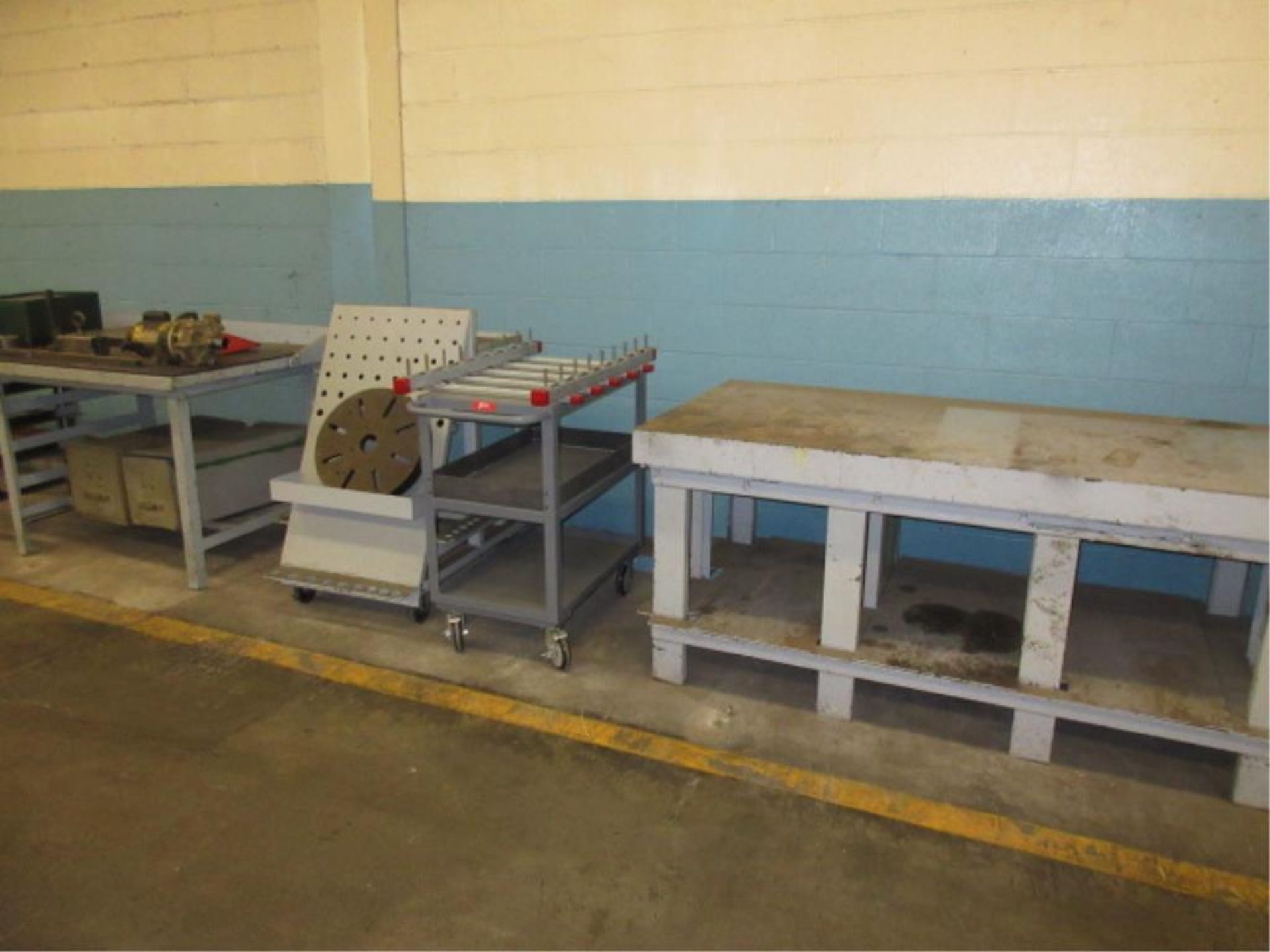 Shop Tables & Stands. Lot (9pcs) Shop Tables & Stands. HIT# 2179048. Loc: main floor. Asset - Image 3 of 4