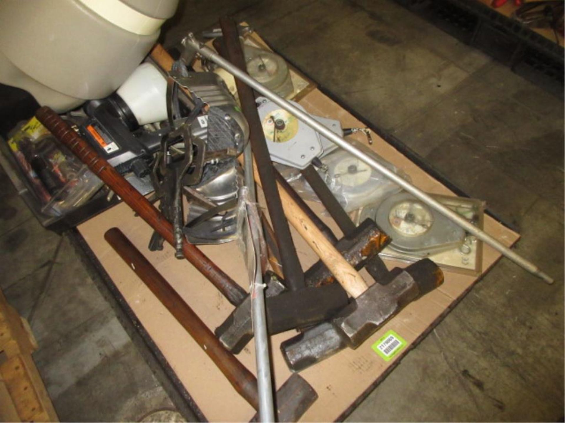 Shop Tools. Lot Shop Tools, includes: (7) sledge hammers, (6) tool balancers, (1) Speedaire - Image 2 of 2