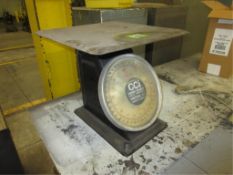 Dial Type Scale. CCI Temperature Compensated Dial Type Scale, 200lb x 8oz. capacity. HIT# 2179025.