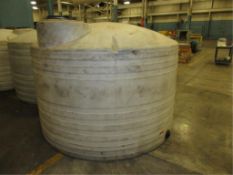 Poly Storage Tank. Poly Storage Tank, 1500 gallon capacity, 8' dia. HIT# 2179855. Loc: warehouse.