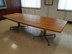 Conference Table. Wood Conference Table, no chairs. HIT# 2179930. Loc: upstairs offices. Asset