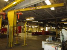 Jib Crane. Abell-Howe 1/2-Ton Free Standing Swinging Jib Crane, includes CM 1/2-ton electric chain