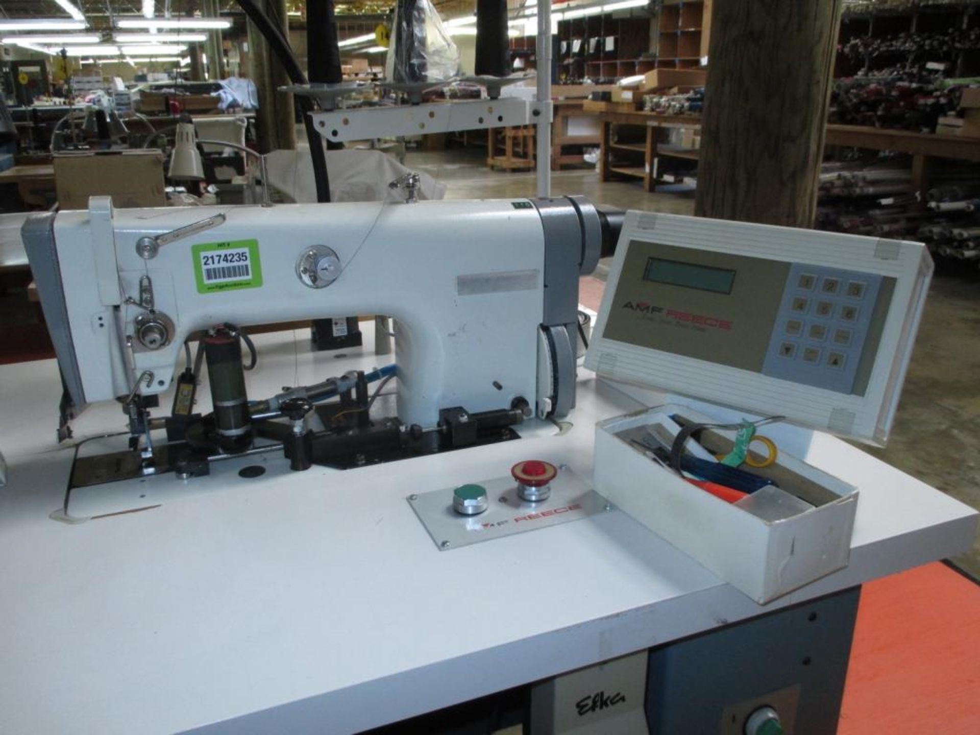 Tie Tipping Sewing Machine. AMF Reece Custom Template Tie Tipping Sewing Machine. HIT# 2174235. - Image 2 of 5