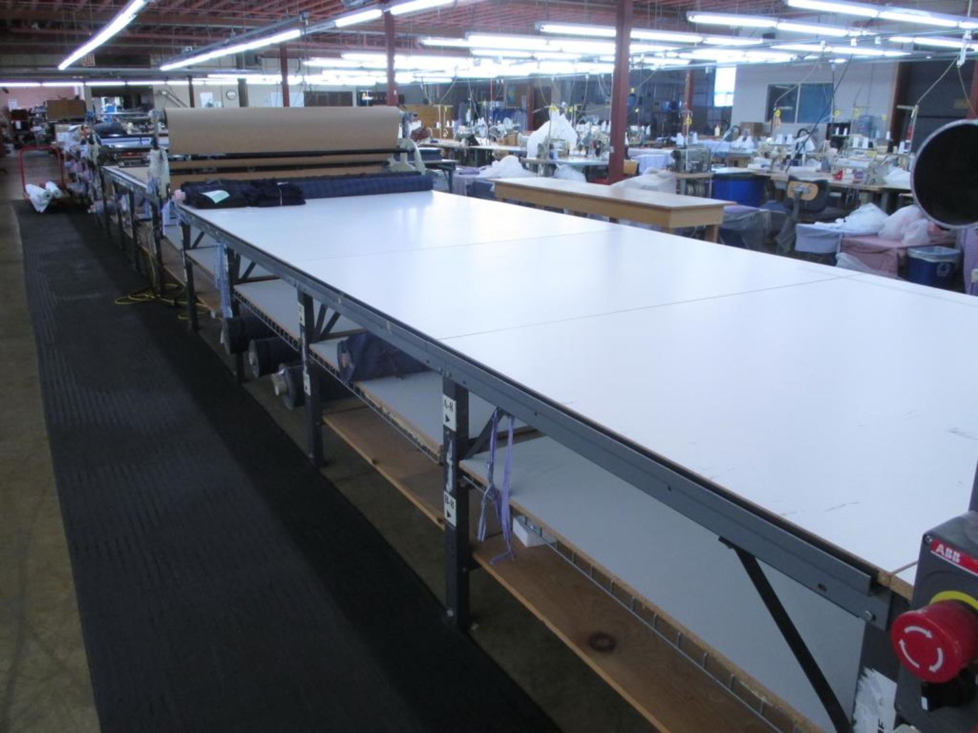 Fabric Cutting Table with Rollers. Fabric Cutting Table (47' x 67"W) with (2) Mobile Fabric Rollers, - Image 4 of 11