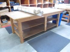 Wood Work Table, Approx. 8' x 4' x 3'H. HIT# 2174388. Right of Back Production Line. Asset Located