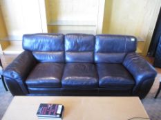 Brown Leather Sofa. HIT# 2174416. Back Production 2nd Floor. Asset Located at 2901 Salinas Hwy.,