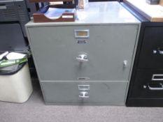 Meilink Hercules One Hour Fireproof File Cabinet, 2 Drawer, S.M.N.A. Class C. HIT# 2174466. Back