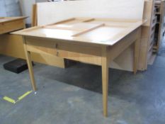 Wood Display Table with Drawers and Slide Out Board. HIT# 2174401. Back Production Line Basement.