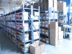 Warehouse Metal Shelving Units . Warehouse Metal Shelving Units, (6) Rows of 7' x 18" Uprights, 3'W
