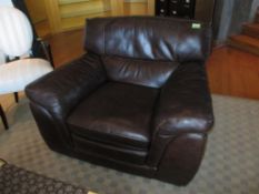 Brown Leather Chair. HIT# 2174415. Back Production 2nd Floor. Asset Located at 2901 Salinas Hwy.,