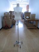 Superior Mobile Mannequin Stand with Male Shirt Form. HIT# 2174397. Back Production Line Basement.